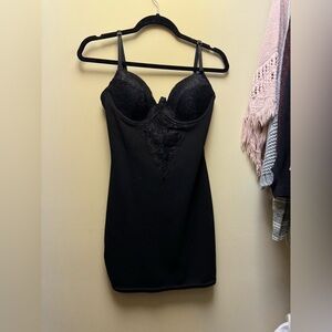 Elegant Black Lace Slip Dress